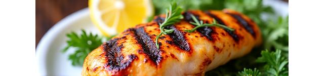 Gegrilltes Hähnchen auf dem Teller